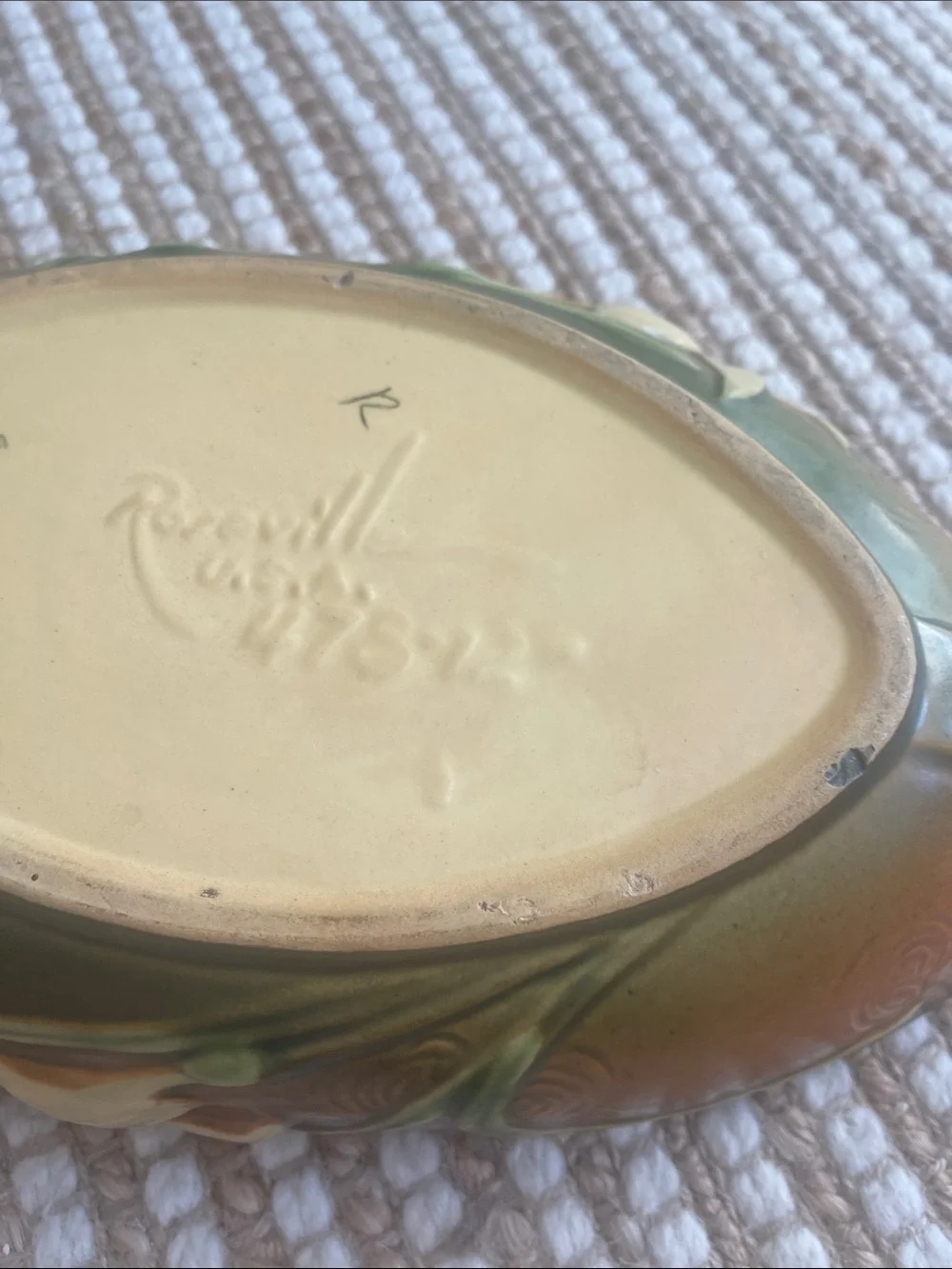 Roseville Pottery Console Bowl Zephyr Lily